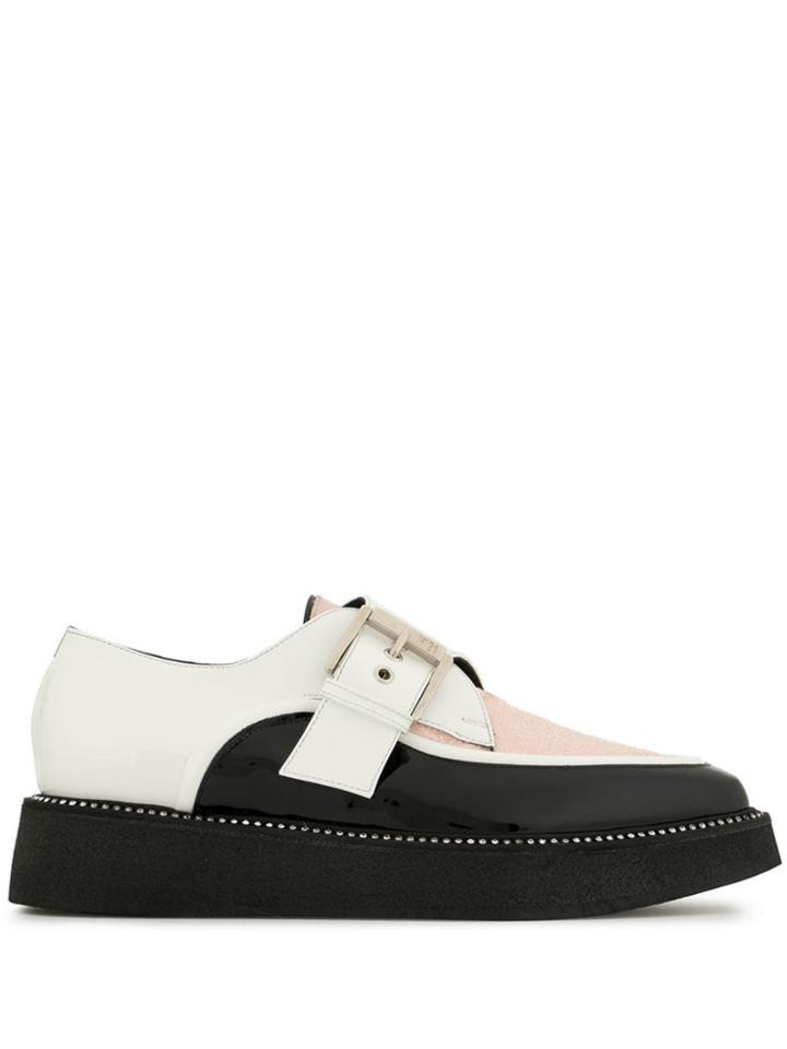 No21 Colour-block Buckle Loafers - White
