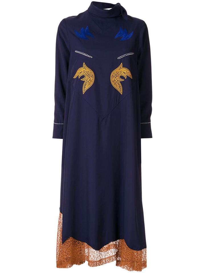 Toga Mesh Hem Dress - Blue
