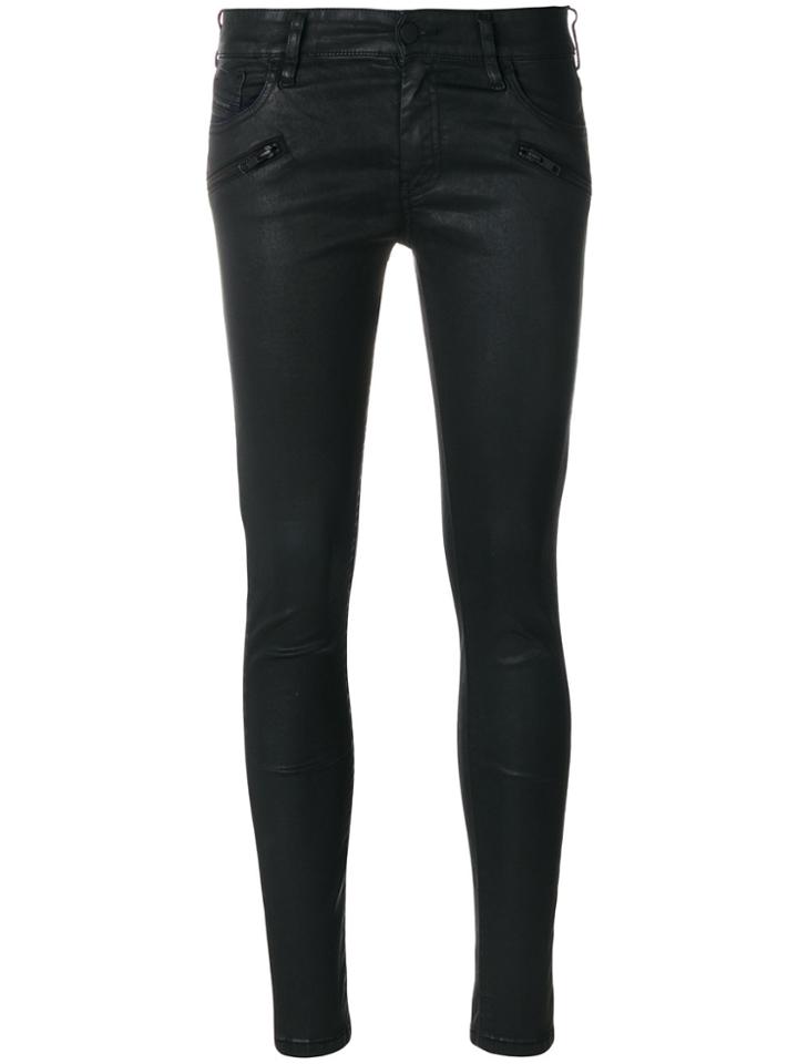 Diesel Cropped Skinny Jeans - Black