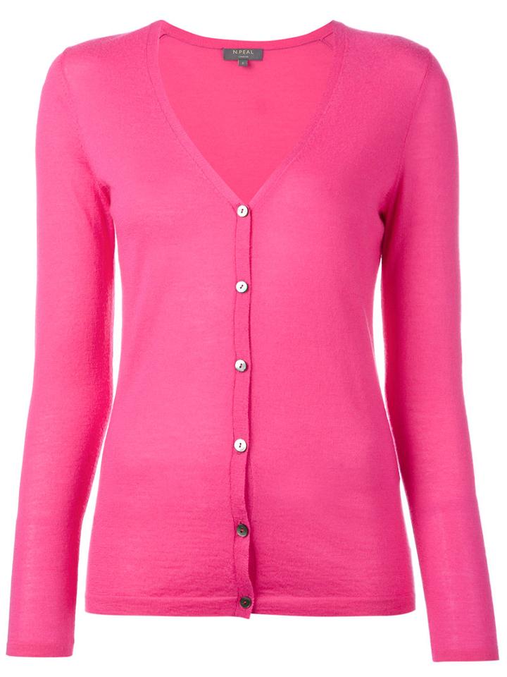 N.peal Button Up Cardigan, Women's, Size: Small, Pink/purple, Cashmere