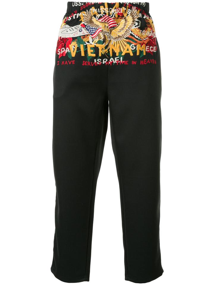 Doublet Embroidered Front Trousers - Black