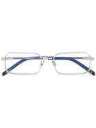 Hublot Eyewear Thin Rectangular Frame Glasses - Silver