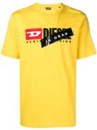 Diesel Logo Slogan Print T-shirt - Yellow