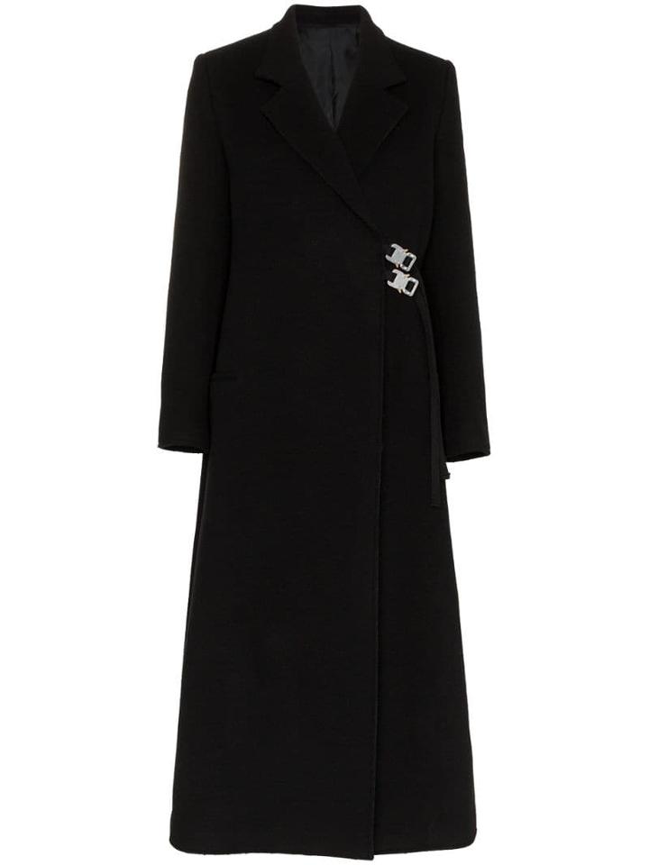 1017 Alyx 9sm Double-breasted Wool Buckle Coat - Black