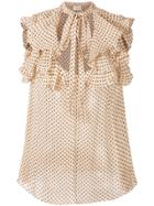 Zimmermann Tie-neck Polka Dot Blouse - Nude & Neutrals