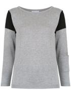 Mara Mac Panelled Knit Blouse - Grey