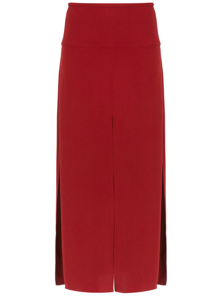 Reinaldo Lourenço Slits Long Skirt - Red