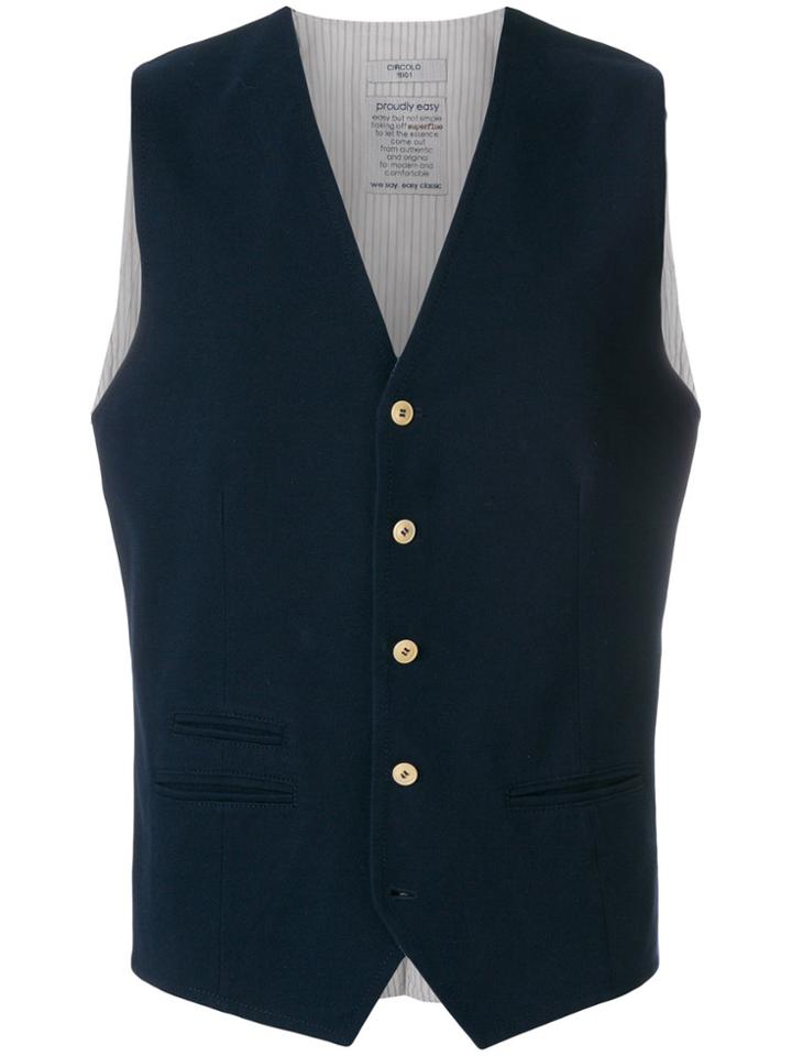 Circolo 1901 Pinstripe Waistcoat - Blue