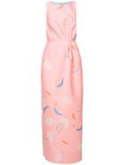 Vika Gazinskaya Lemon Print Dress - Pink & Purple
