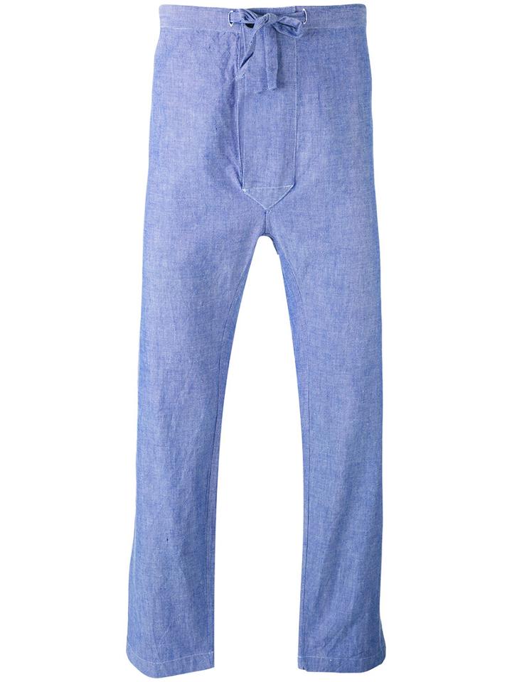 Mp Massimo Piombo - Cropped Regular Trousers - Men - Cotton - S, Blue, Cotton
