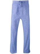 Mp Massimo Piombo - Cropped Regular Trousers - Men - Cotton - S, Blue, Cotton