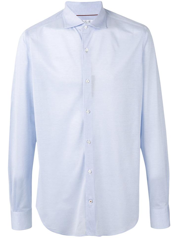 Loro Piana - Spread Collar Shirt - Men - Cotton - L, Blue, Cotton