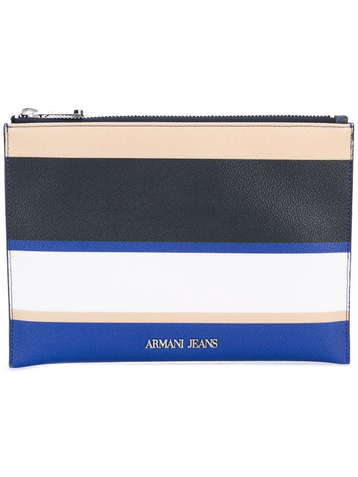 Armani Jeans Striped Wallet - Blue