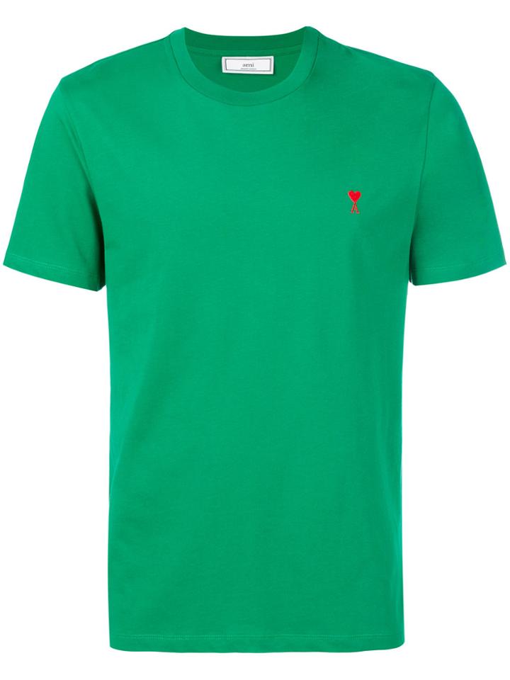 Ami Alexandre Mattiussi T-shirt With Embroidery - Green