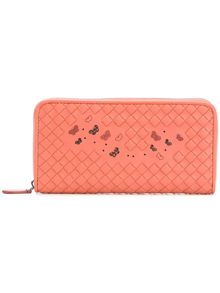 Bottega Veneta Woven Butterfly Purse - Pink & Purple