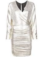 Alice+olivia Ruched Midi Dress - Silver