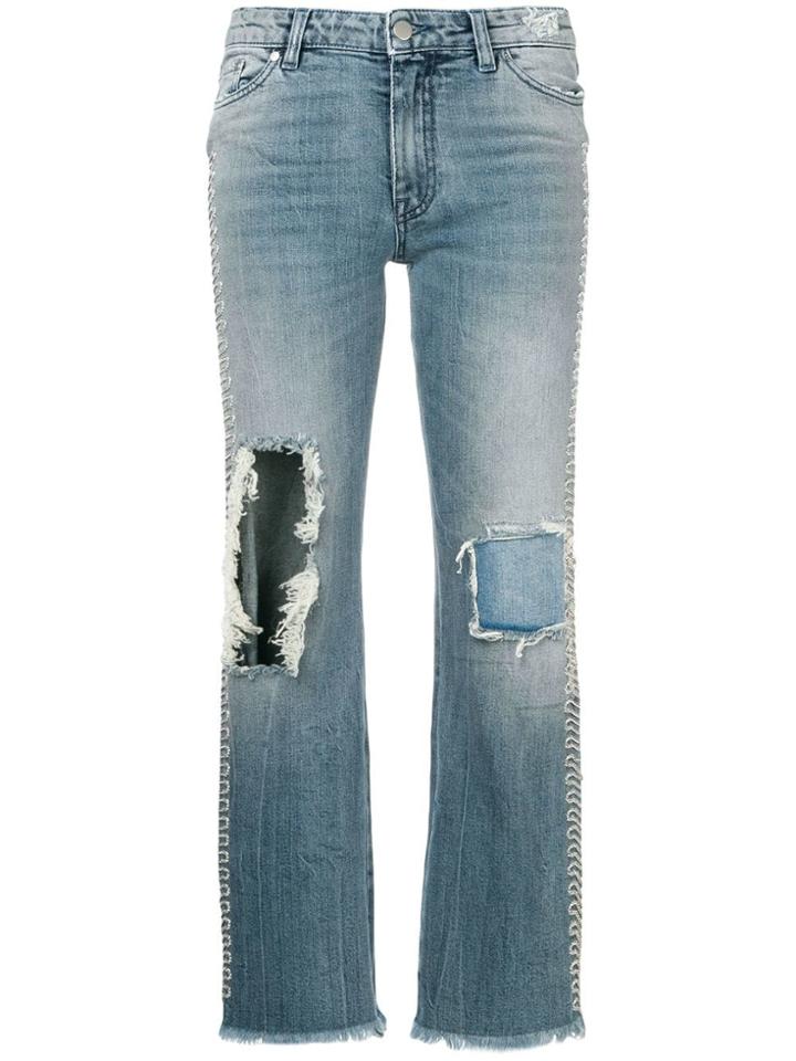 Alchemist Distressed Bootcut Jeans - Blue