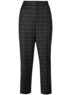 Tibi Checked Print Cropped Trousers - Black