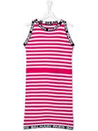 Balmain Kids Striped Knitted Sleeveless Dress - White