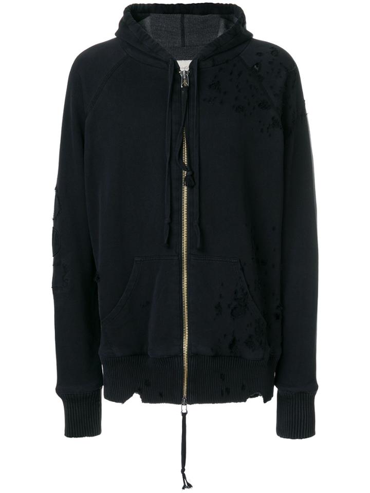 Greg Lauren Torn Hoodie - Black