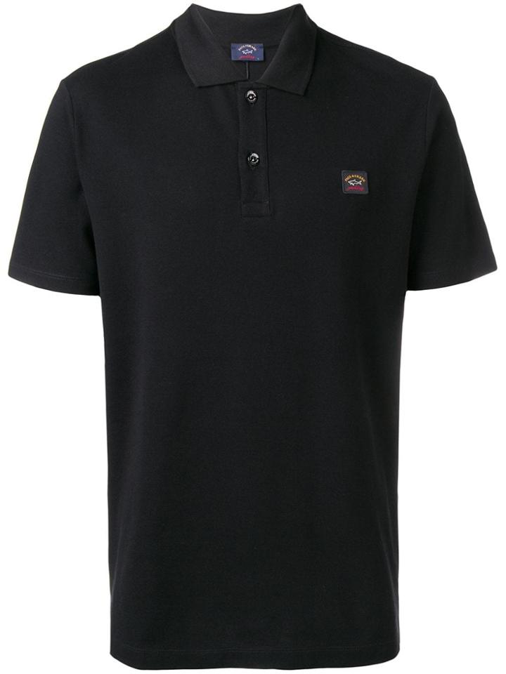Paul & Shark Logo Patch Polo Shirt - Black