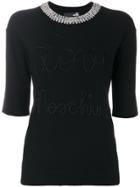 Love Moschino Embellished Knitted Top - Black