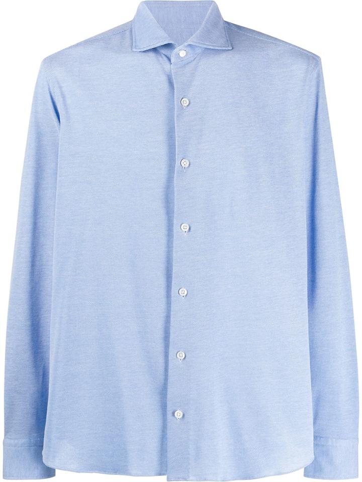Salvatore Piccolo Pointed Collar Shirt - Blue