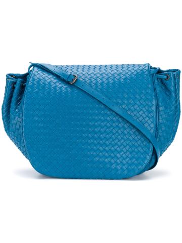 Bottega Veneta Vintage Braided Flap Shoulder Bag - Blue