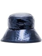 Maison Michel Paulina Varnished Leather Hat - Blue