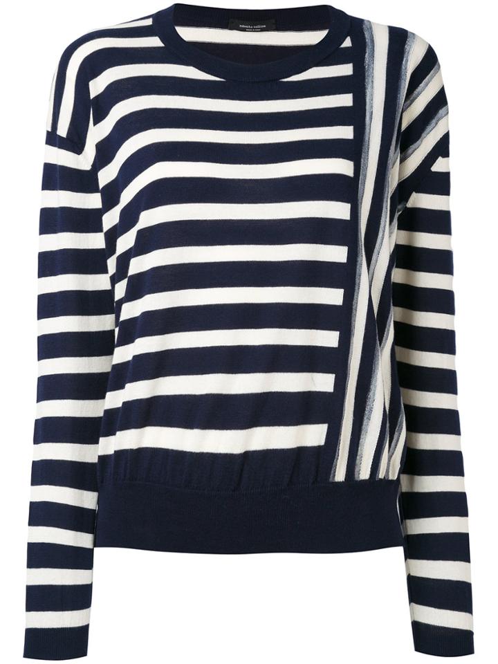 Roberto Collina Contrast Stripe Sweater - Blue