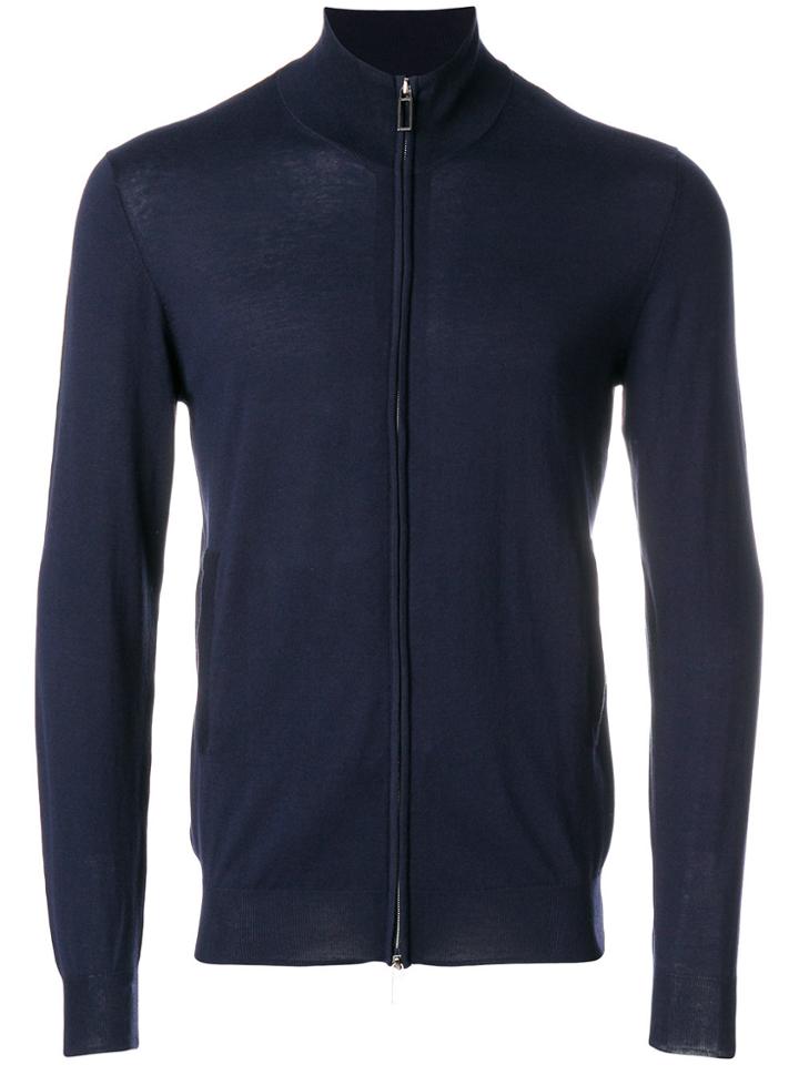Paolo Pecora Slim-fit High-neck Cardigan - Blue
