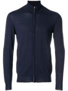Paolo Pecora Slim-fit High-neck Cardigan - Blue