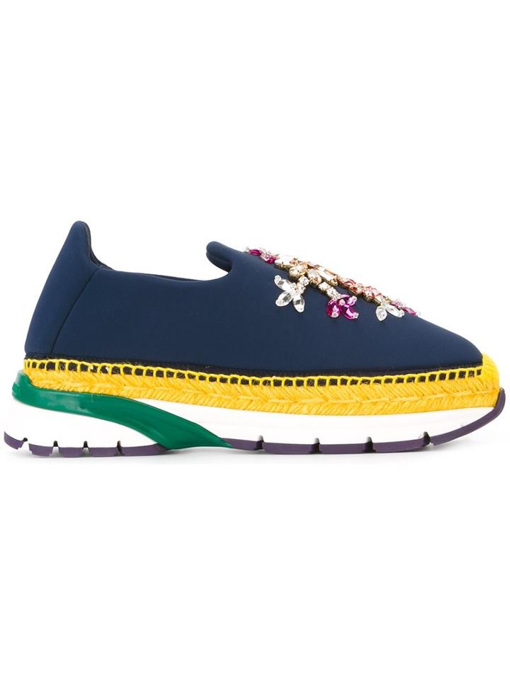 Dolce & Gabbana Embellished Neoprene Sneakers
