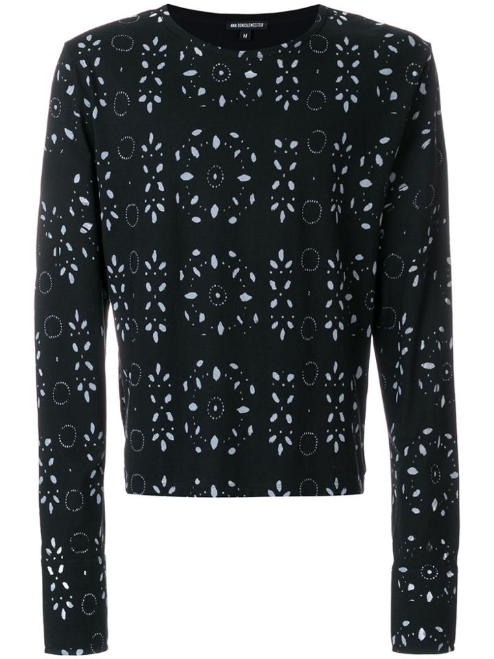 Ann Demeulemeester Broderie Anglaise Print Sweatshirt - Black