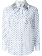 Marc Jacobs Fil Coupé Patterned Shirt, Women's, Size: 6, White, Cotton
