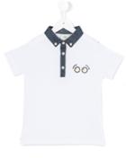 Fendi Kids - Contrast Collar Polo Shirt - Kids - Cotton - 7 Yrs, White