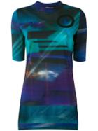 Y-3 Aop T-shirt, Women's, Size: Xs, Blue, Cotton/spandex/elastane
