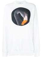 Givenchy Oversize Flamingo Print Sweatshirt, Women's, Size: Small, White, Cotton