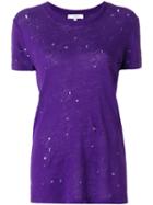 Iro - Clay Distressed T-shirt - Women - Linen/flax - S, Pink/purple, Linen/flax