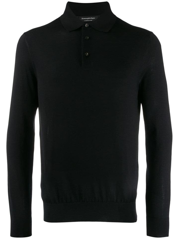 Ermenegildo Zegna Long-sleeve Polo Shirt - Black
