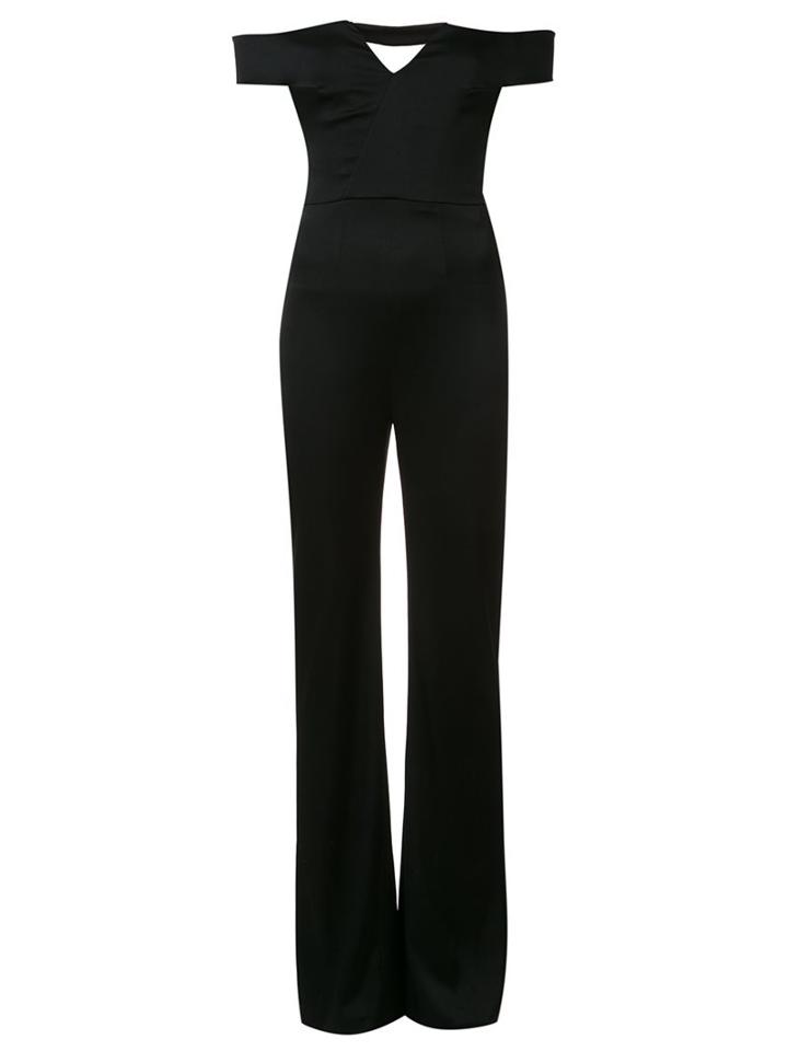 Galvan Off The Shoulder Jumpsuit, Women's, Size: 34, Black, Polyester/spandex/elastane/triacetate
