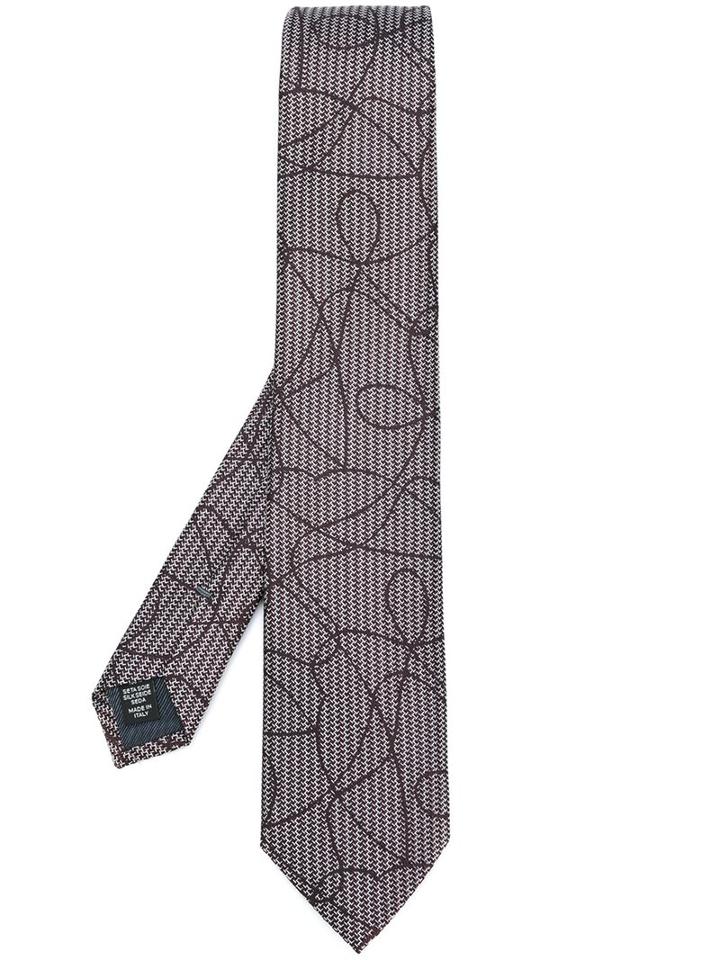 Ermenegildo Zegna Scribbled Effect Neck Tie