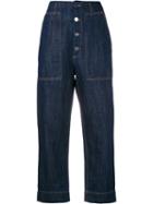 Sofie D'hoore Cropped Jeans, Women's, Size: 40, Blue, Cotton/linen/flax