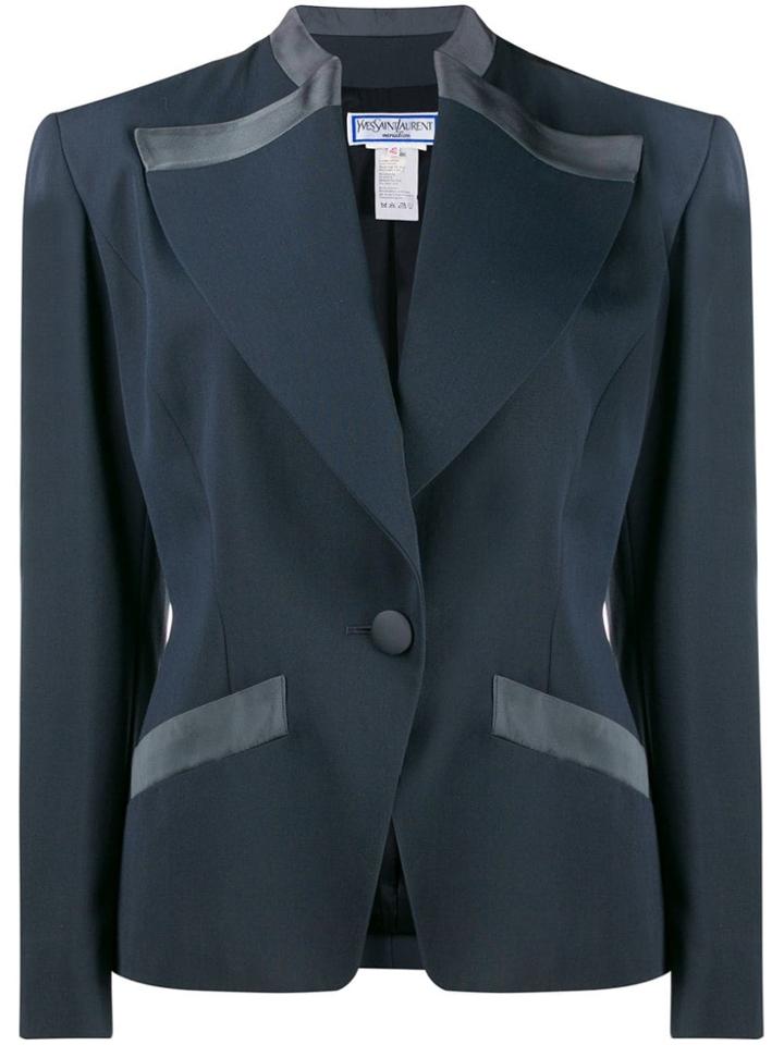 Yves Saint Laurent Vintage 1980's Wide Lapel Blazer - Grey