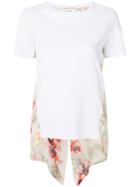 Semicouture Floral Panel T-shirt - White