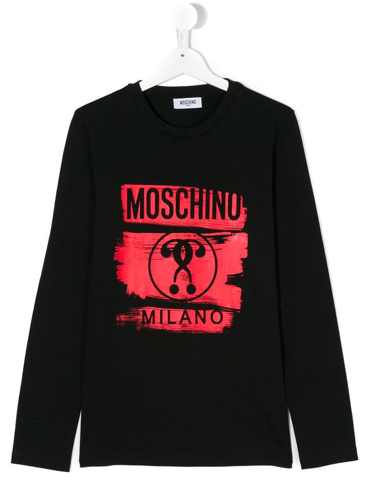 Moschino Kids - Teen Logo Print T-shirt - Kids - Cotton - 14 Yrs, Black