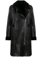 Patrizia Pepe Fitted Biker Coat - Black