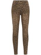 R13 High-waisted Leopard Print Skinny Jeans - Brown