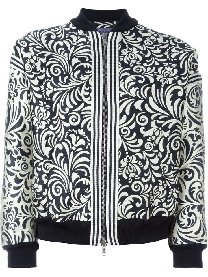 Emanuel Ungaro Floral Jacquard Bomber Jacket, Women's, Size: 42, Black, Polyester/polyamide/rayon/acetate