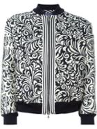 Emanuel Ungaro Floral Jacquard Bomber Jacket, Women's, Size: 42, Black, Polyester/polyamide/rayon/acetate